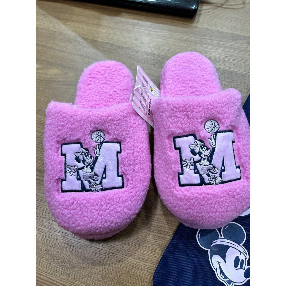 Mickey Mouse Clubhouse Sports Team Slippers & Tote‎ Bag Set Pink New - Picture 2 of 4